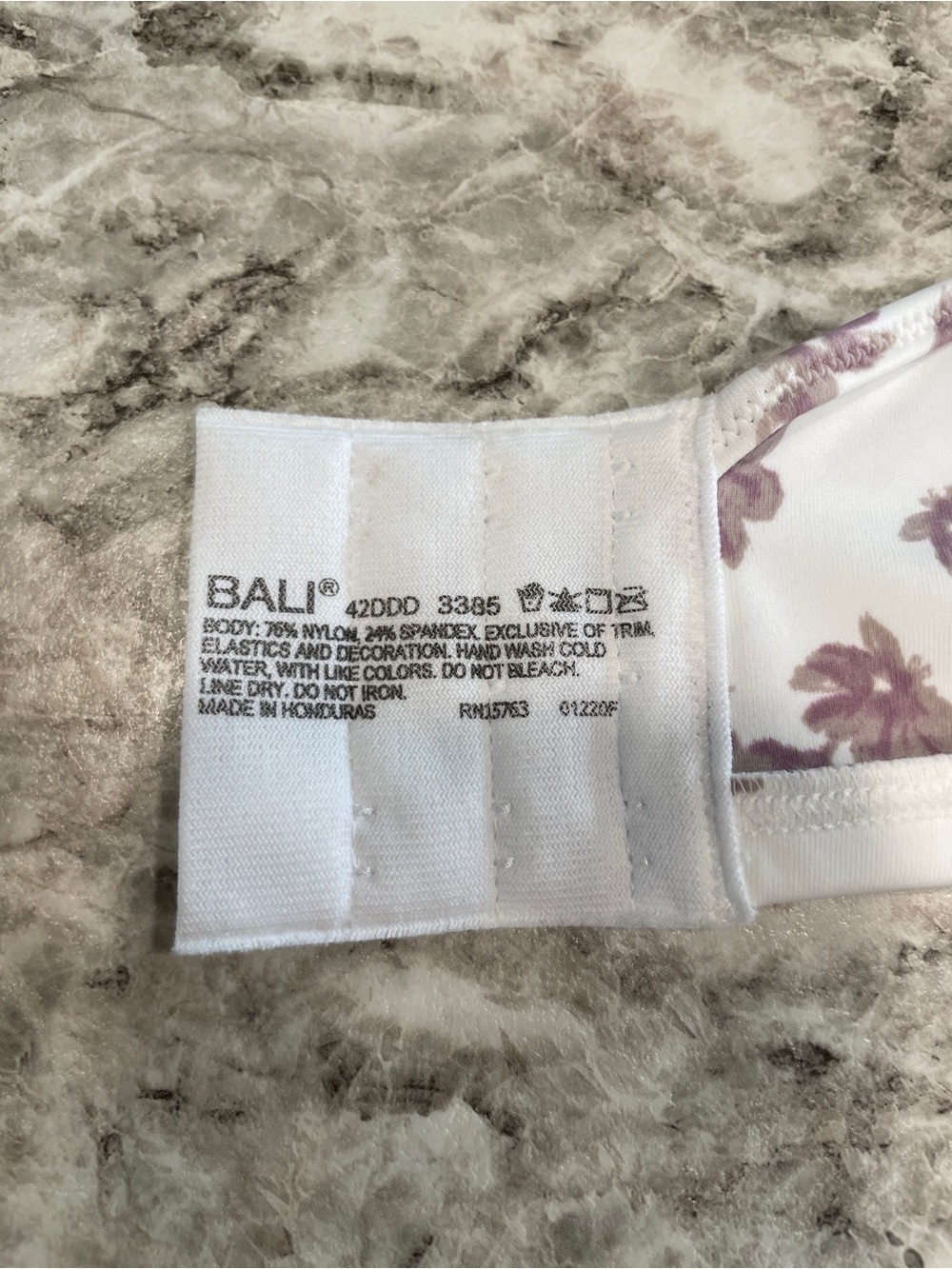 2- Bali Minimizer Bra 42DDD - NWT & NWOT - white & floral - Picture 5 of 10